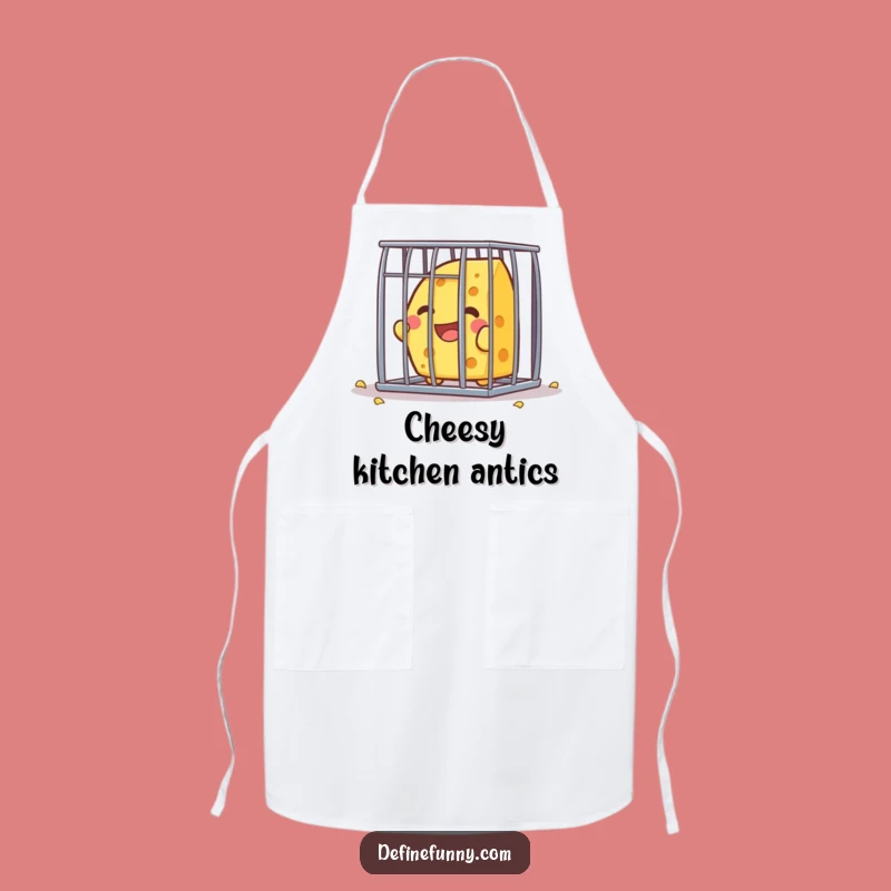 Funny Kawaii Cheese Escape Apron - Hilarious Kitchenwear for Foodie Adventurers