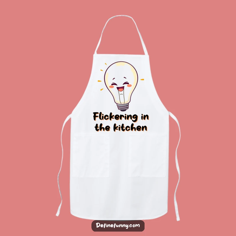 Funny Flickering Lightbulb Apron: Cook with Bright, Erratic Ideas