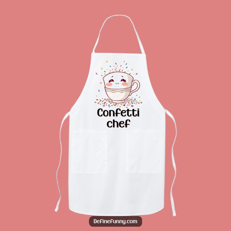 Funny Teacup Hiding Apron: Shy Confetti Panic Wear, Hilarious Introvert Gift