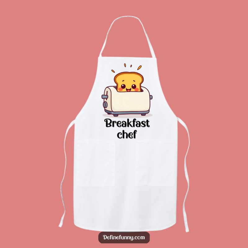 Funny Toast Surprise Apron - Smiling Pop-Up Kitchen Wear, Chef's Breakfast Gift