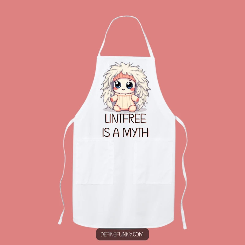 Funny Kawaii Sock Lint Monster Apron - Hilarious Kitchenwear for Laundry Fans