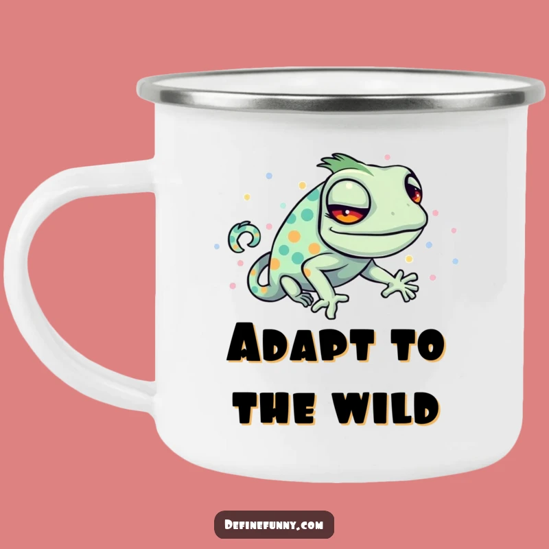 Funny Chameleon Adventure Mug - Hilarious Blending for Outdoor Fun