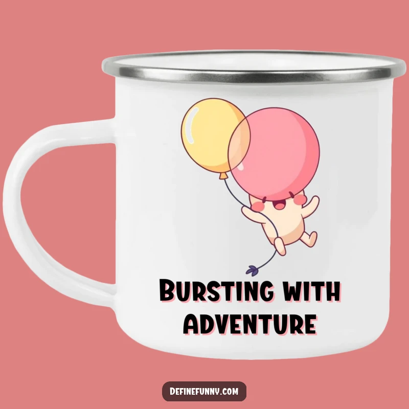 Funny Kawaii Balloon Pop Camping Mug: Sip Your Adventure with Hilarious Style!
