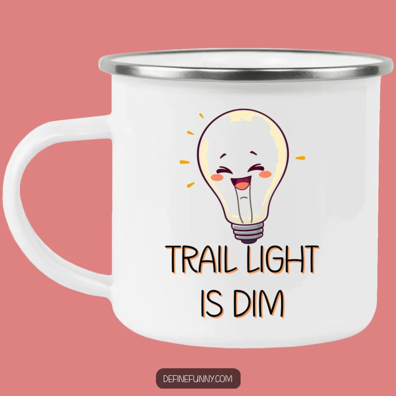 Funny Flickering Lightbulb Camping Mug: Illuminate Campfire Stories