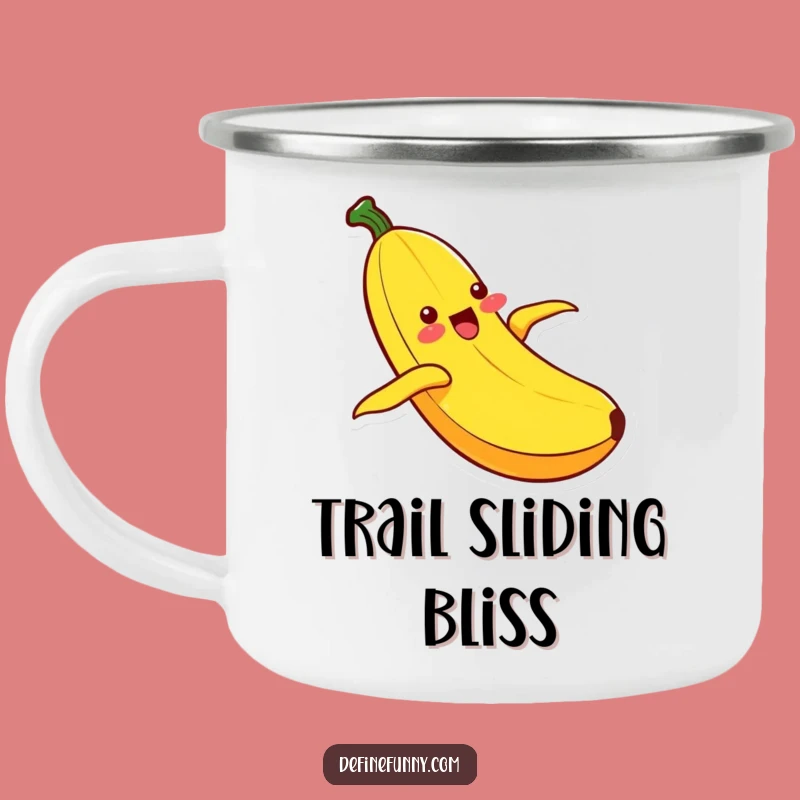 Funny Kawaii Banana Sliding Enamel Mug: Enjoy Ecstatic Moments on Your Adventures