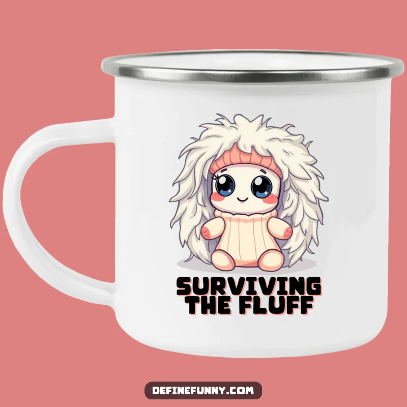 Funny Kawaii Sock Lint Monster Camping Mug - Hilarious Outdoor Companion