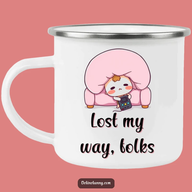 Funny Lost Remote Camping Mug: Adventure Fuel for Couch Explorers