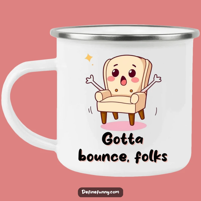 Funny Running Chair Camping Mug: Adventure Fuel with a Humorous Twist