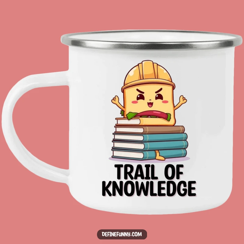Funny Sandwich Book Balance Camping Mug: Durable Hard Hat Character Funny Gift