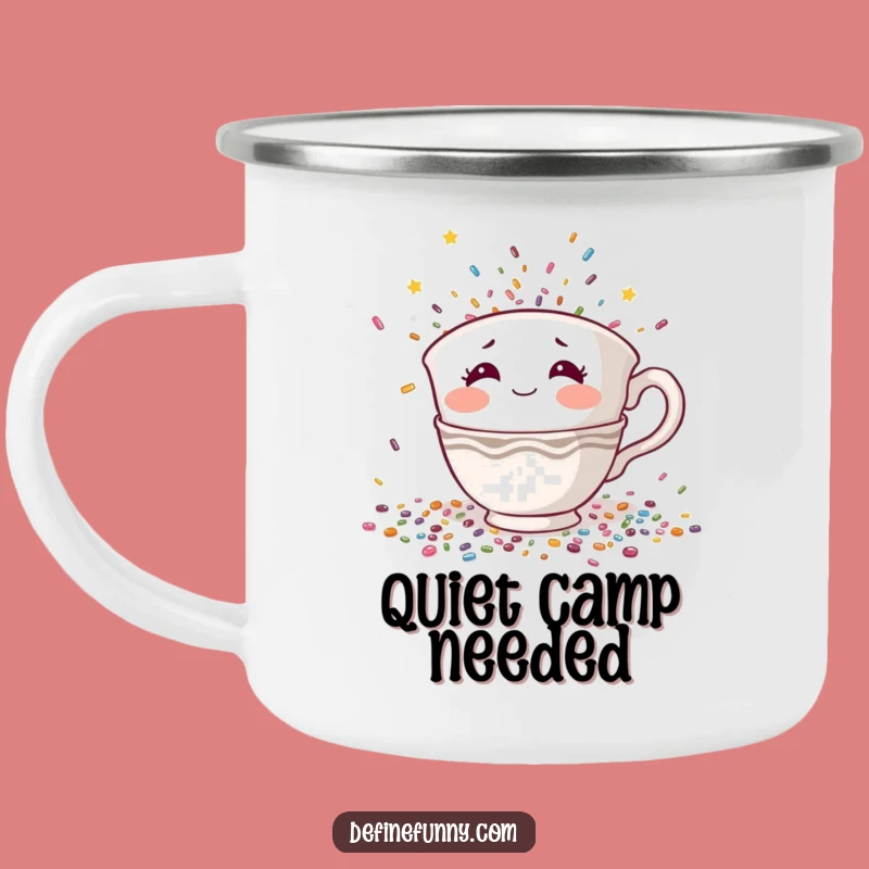 Funny Teacup Hiding Camping Mug: Shy Confetti Panic, Durable and Hilarious Gift