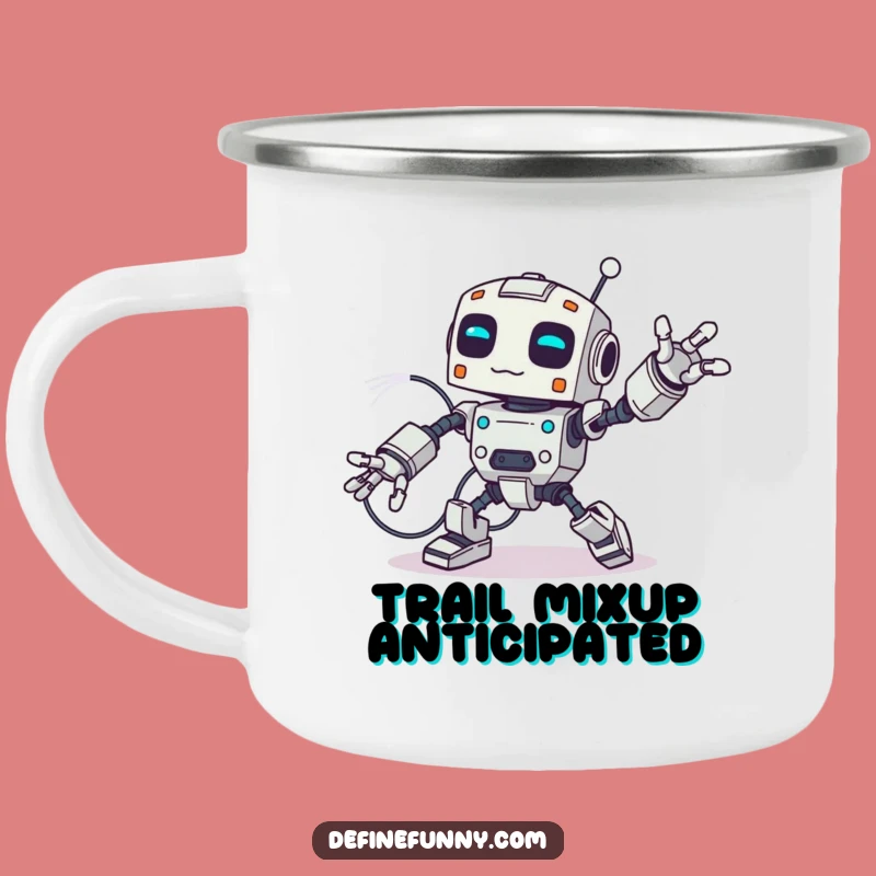 Funny Robot Wire Trip Camping Mug: Adventure Fuel with a Side of Laughter