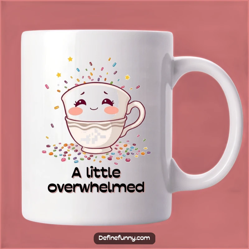 Funny Teacup Hiding Mug: Shy Character Confetti Panic, Hilarious Gift for Introverts