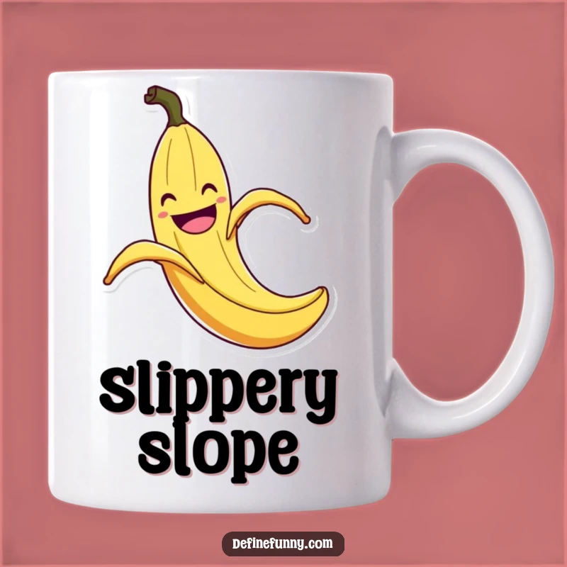 Funny Banana Peel Slip Mug: Exaggerated Flair Fail, Comedic Gift