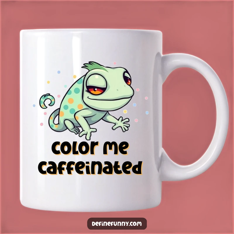 Funny Chameleon Polka Mug - Hilarious Blending Fail, Perfect Gift for Sneaky Fun