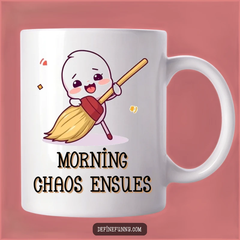 Funny Clumsy Broom Tripping Mug - Hilarious Cleaning Gift Idea