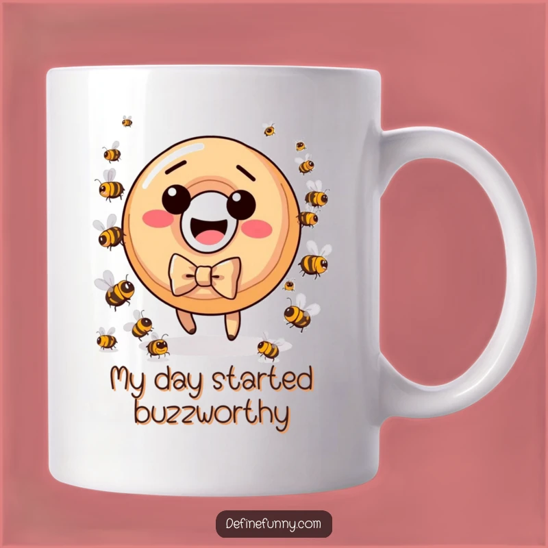 Funny Donut Bow Tie Bee Chase Mug: A Hilarious Gift for Donut Lovers
