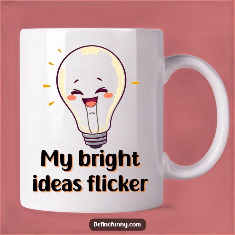 Funny Flickering Lightbulb Mug: Bright Ideas & Crazy Moments Gift