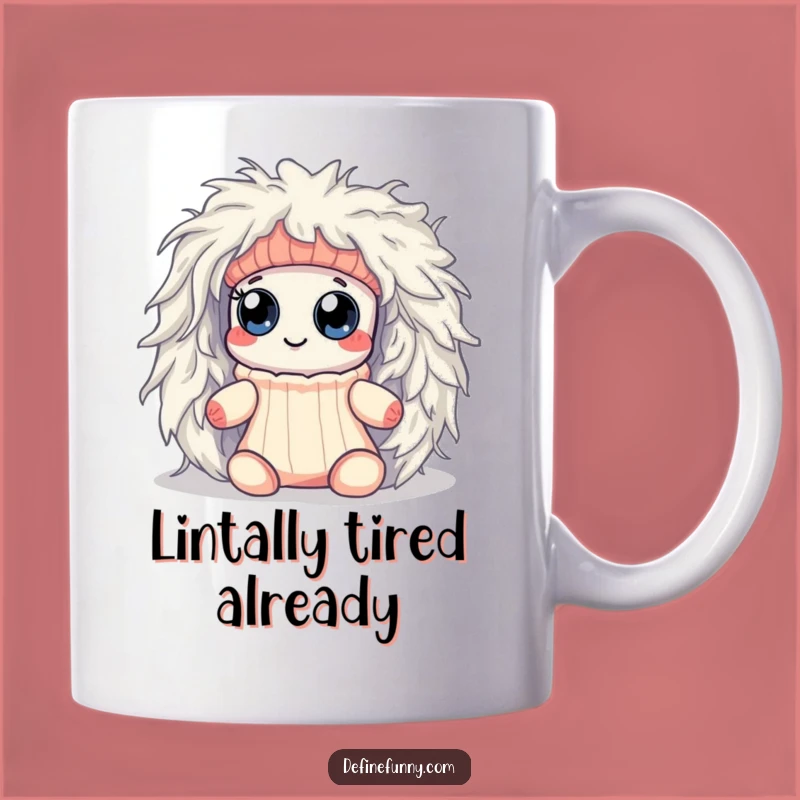 Funny Kawaii Sock Lost in Lint Monster Mug - Hilarious Laundry Day Gift