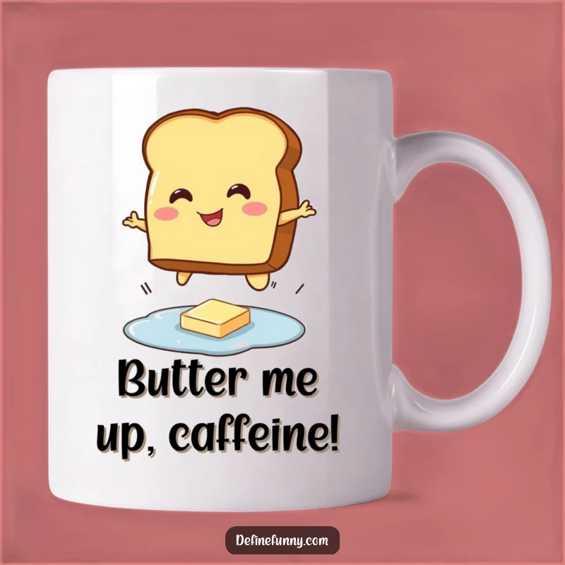 Funny Toast Jumping Butter Mug: A Hilarious Breakfast Character Gift for Coffee Lovers