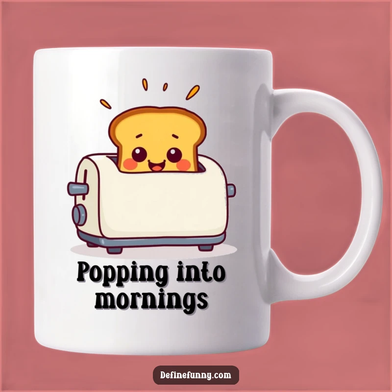 Funny Toast Surprise Mug - Smiling Pop-Up Design, Hilarious Breakfast Gift