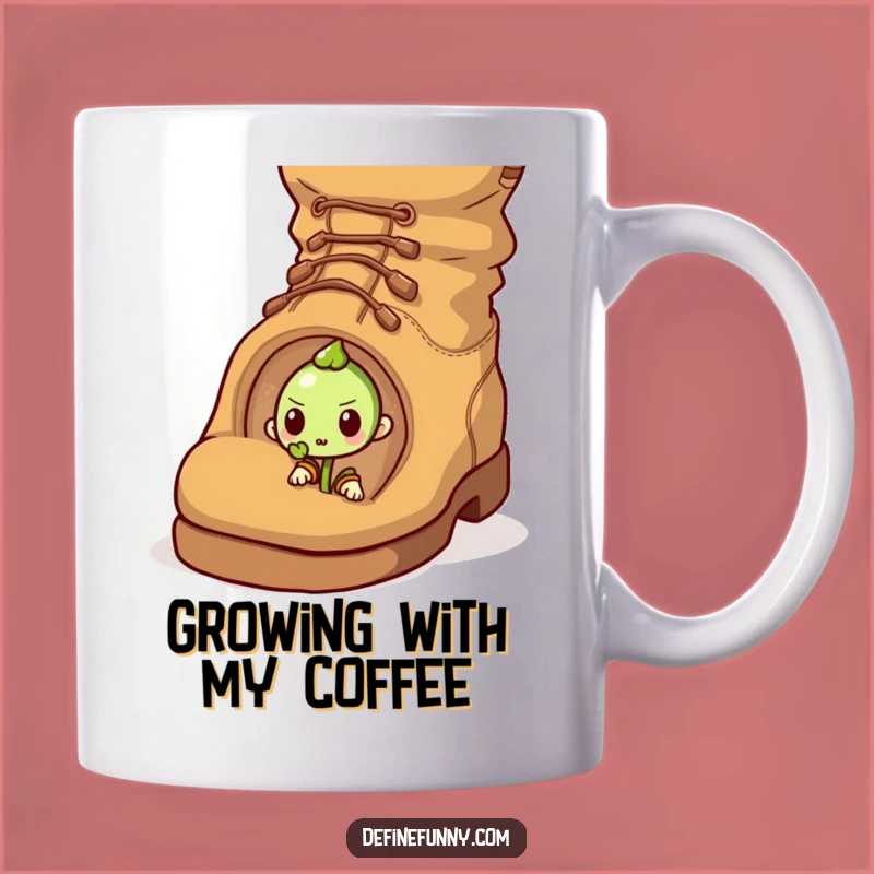 Funny Sprout Boot Mug - Determined Growth, Hilarious Struggle, Perfect Gift