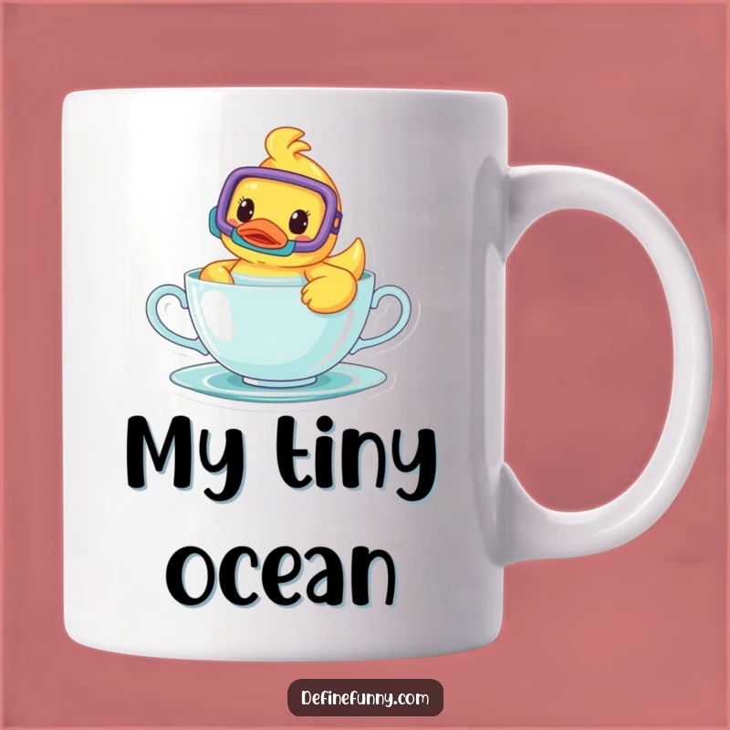 Funny Rubber Ducky Teacup Swim Mug: Whimsical Bathtime Humor Gift