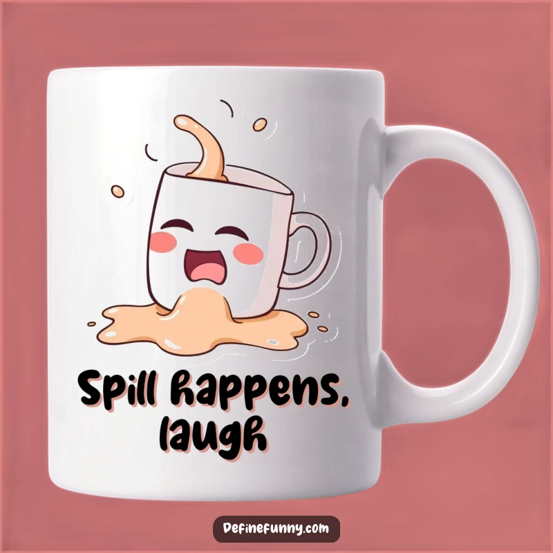 Funny Kawaii Spilling Coffee Mug - Hilarious Laughing Mug Gift for Baristas