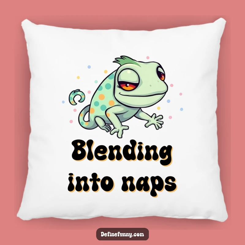 Funny Chameleon Polka Pillow - Cozy Comfort with Hilarious, Mismatched Design