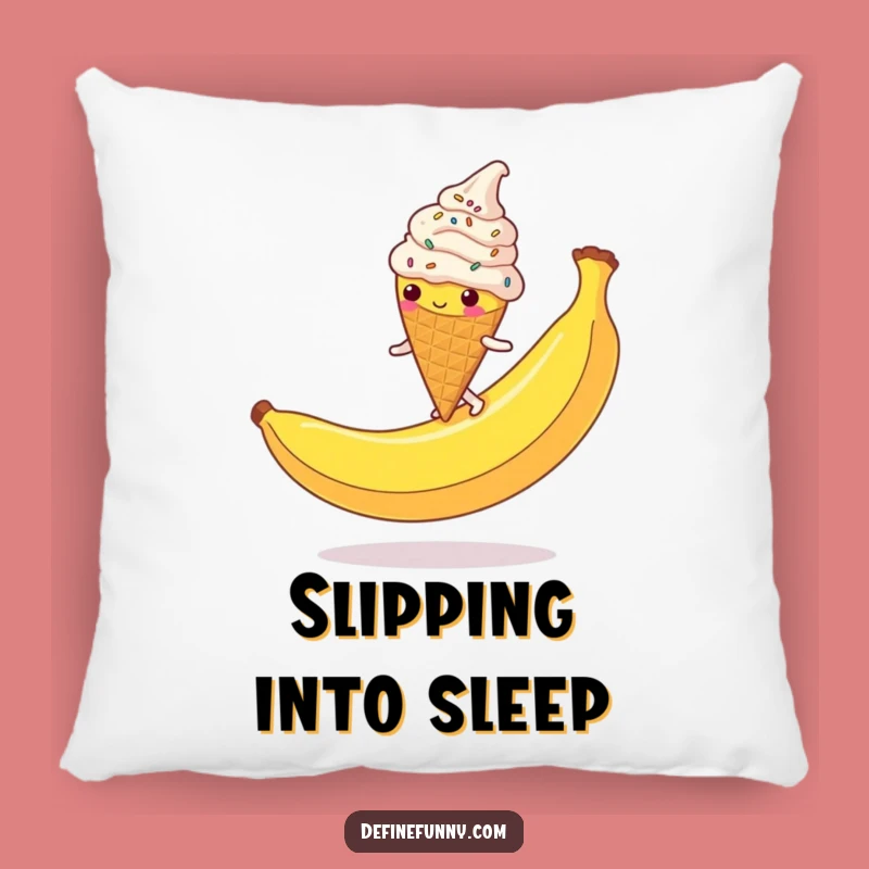 Funny Ice Cream Cone Pillow: Comfy Sprinkled Character Slip Decorative Funny Gift