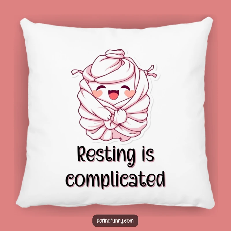 Funny Laundry Pillow: Tied in Knots - Cozy Humorous Decor Gift