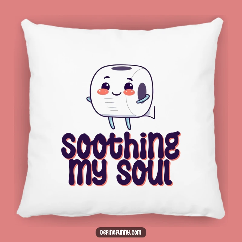 Funny Toilet Paper Pillow: Unrolling with Glee - Comfy Humorous Decor Gift