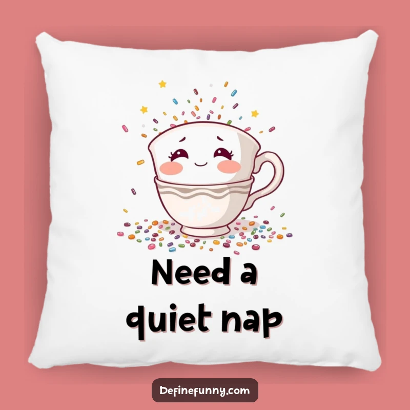 Funny Teacup Hiding Pillow: Shy Confetti Panic Cushion, Cozy and Hilarious Gift