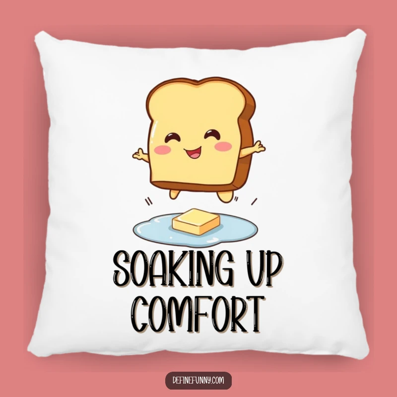 Funny Toast Jumping Butter Pillow: Comfy & Hilarious Breakfast Character Accent