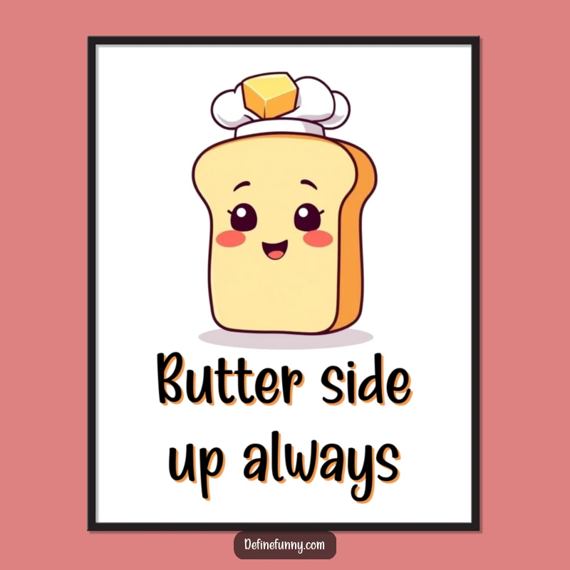 Funny Bread Chef Slipping on Butter Digital Print: Hilarious Instant Decor