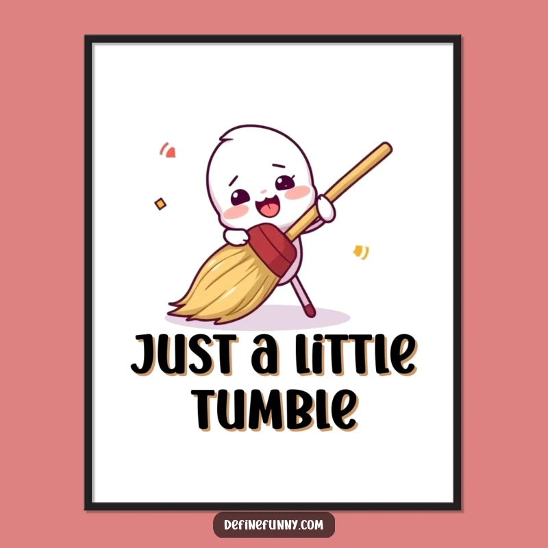 Funny Clumsy Broom Tripping Digital Art - Instant Laughs Gift