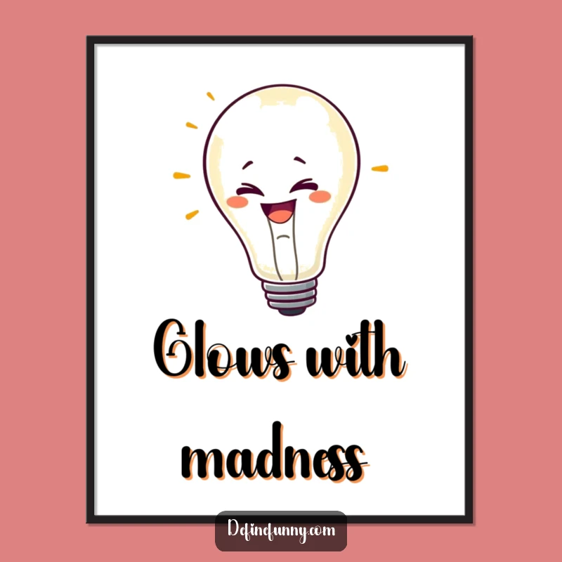 Funny Flickering Lightbulb Digital Art Print: Instant Quirky Decor