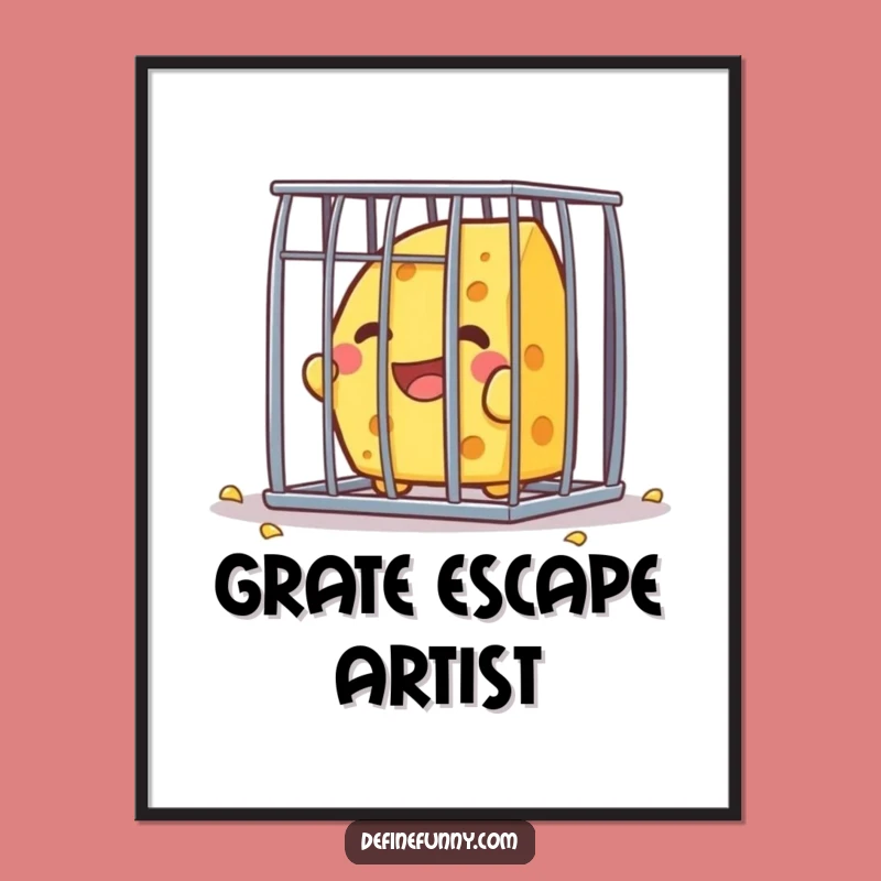 Funny Kawaii Cheese Escape Digital Art - Hilarious Downloadable Gift