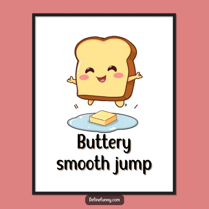 Funny Toast Jumping Butter Digital Art: Instant Hilarious Breakfast Character Download