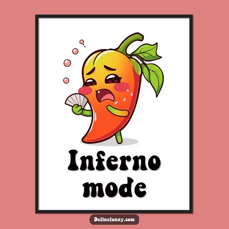 Funny Chili Pepper Hot Digital Art - Surprised Downloadable Print, Gift