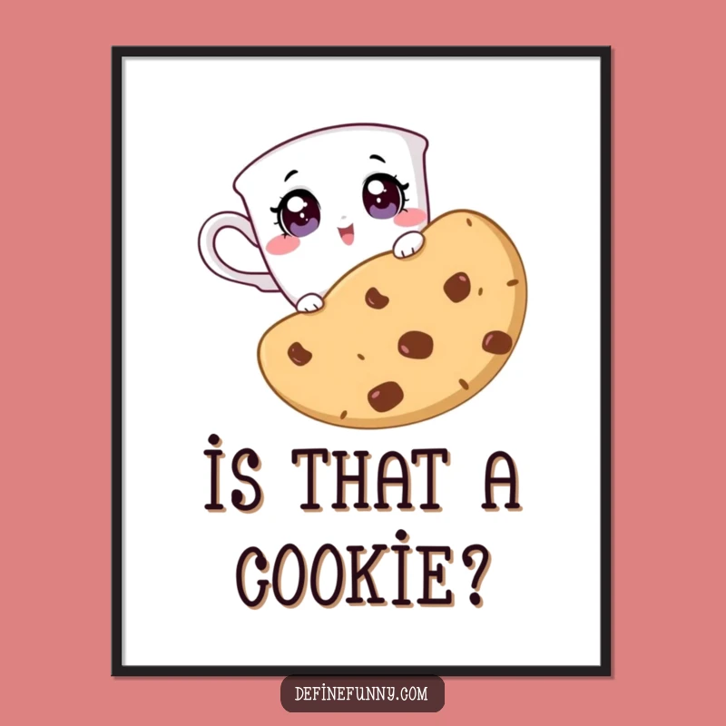 Funny Teacup Cookie Surprise Digital Print: Hilarious Instant Sweet Decor