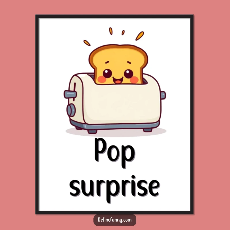 Funny Toast Surprise Digital Art - Smiling Printable, Breakfast Decor Gift