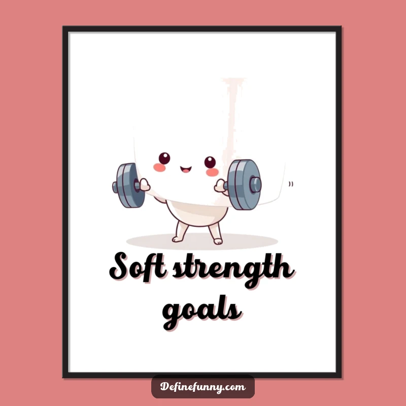 Funny Kawaii Dumbbell Marshmallow Digital Art: Instant Hilarious Fitness Humor!
