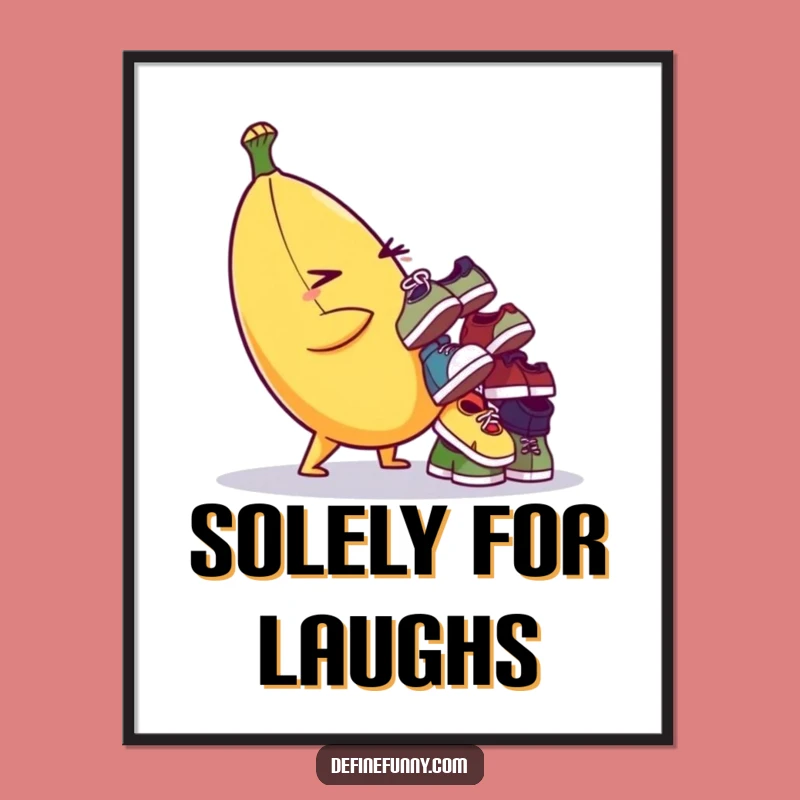 Funny Banana Shoe Balancing Act Digital Art - Instant Quirky Decor