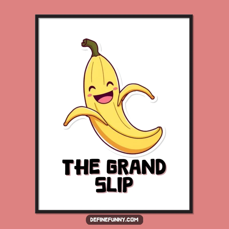 Funny Banana Peel Slip Digital Art: Exaggerated Flair Download, Instant Gift