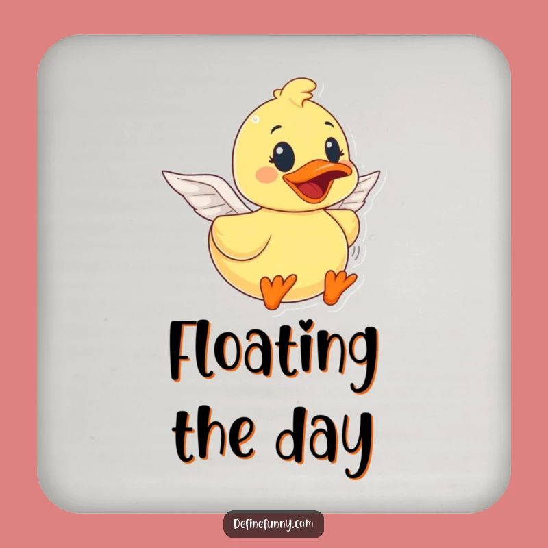 Funny Rubber Duck Flying Dream Coaster - Hilarious Drink Accessory Gift