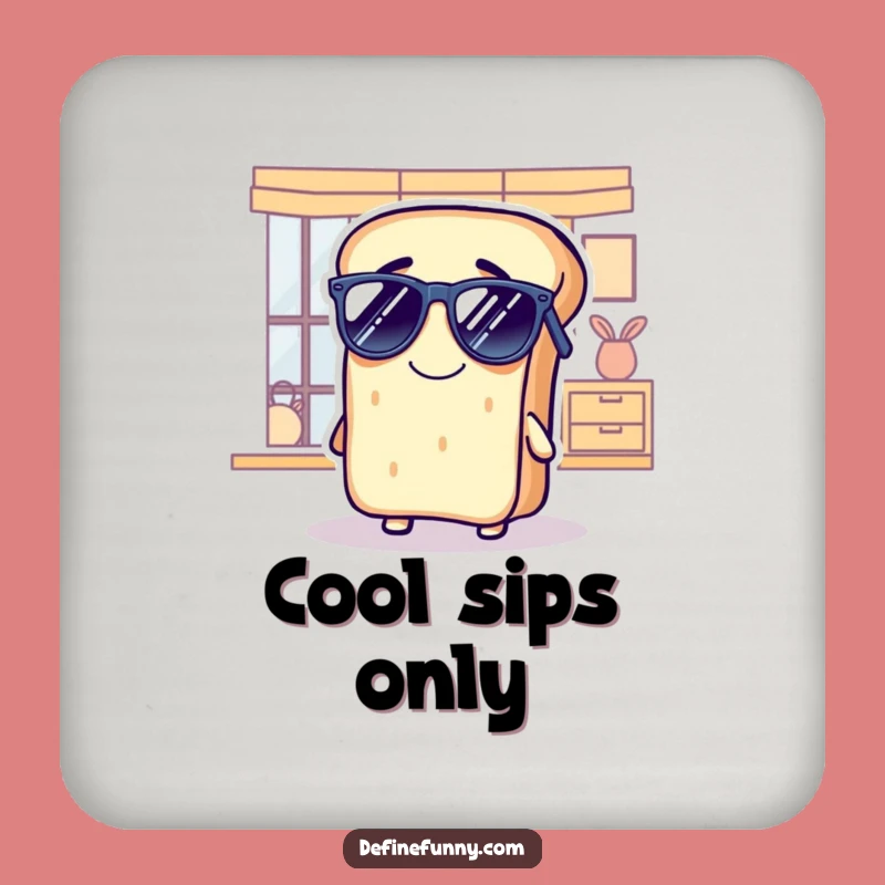 Funny Bread Sunglasses Coaster - Cool Loaf Drink Protector, Gift
