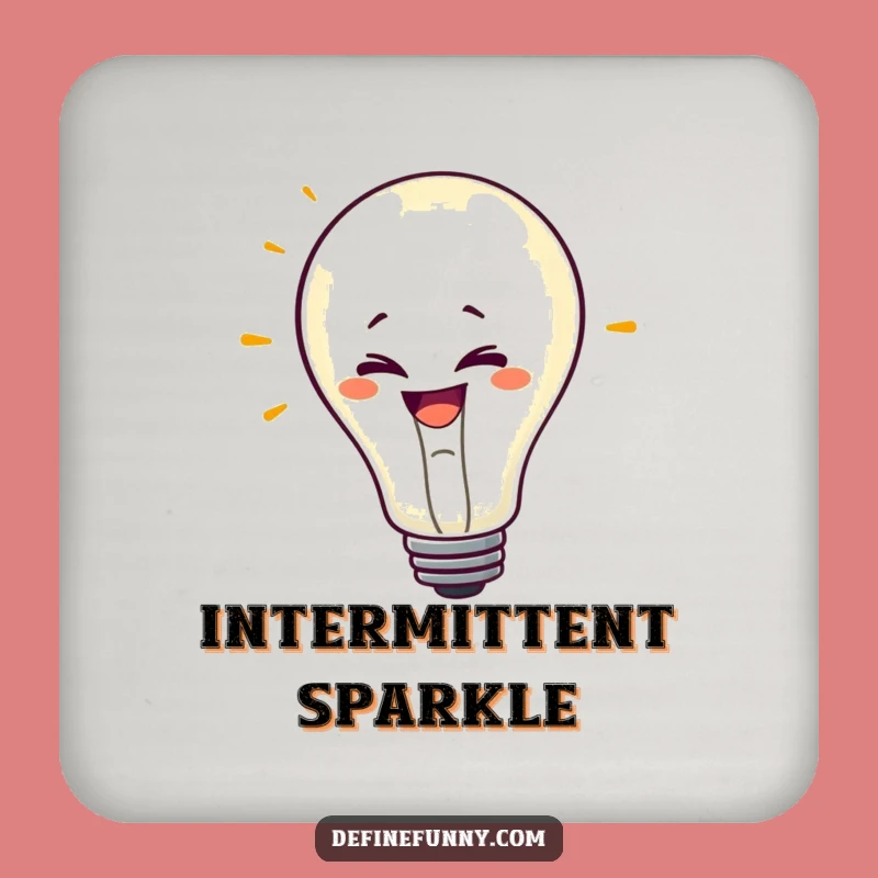 Funny Flickering Lightbulb Coaster: Protect Surfaces with Bright Humor