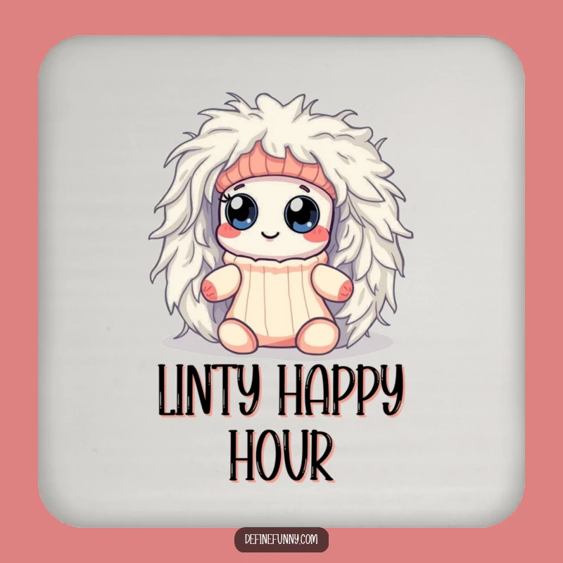 Funny Kawaii Sock Lint Monster Coaster - Hilarious Protection for Drink Tables