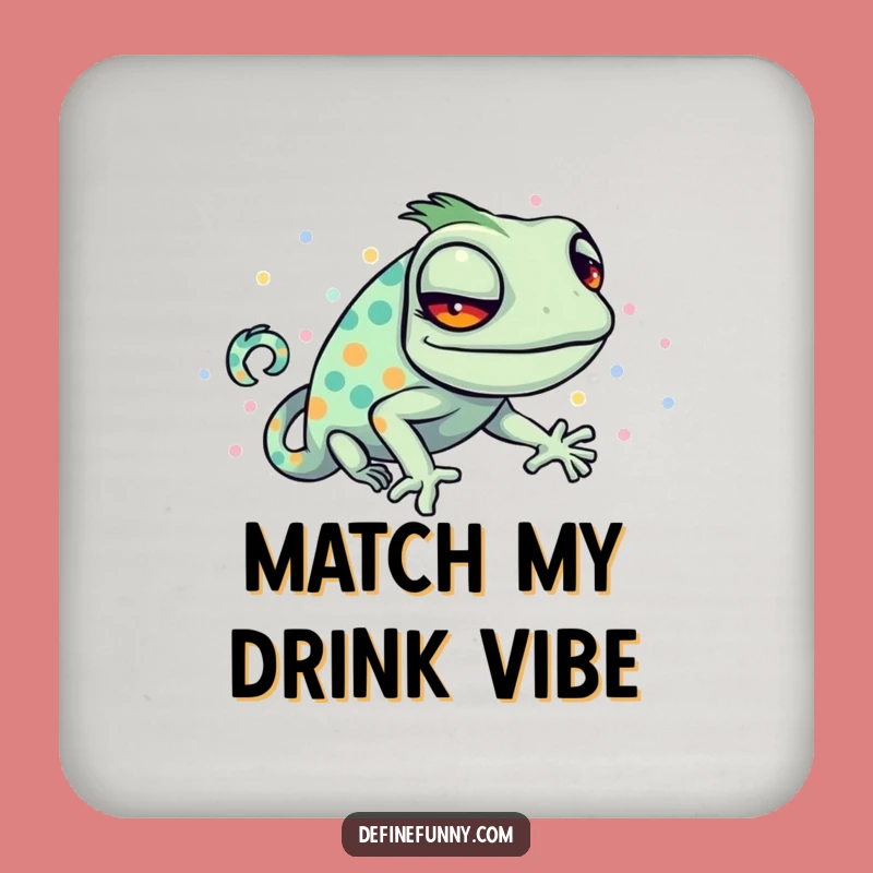 Funny Chameleon Coaster - Protect Surfaces with Hilarious, Polka-Dot Charm