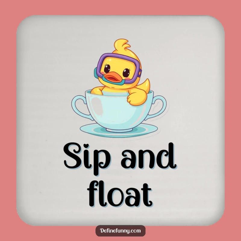 Funny Rubber Ducky Coaster: Protect Surfaces with Teacup Charm